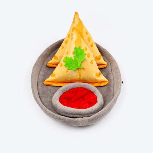HUFT Samosa Pawrty Crinkly Dog Toy - Multicolor