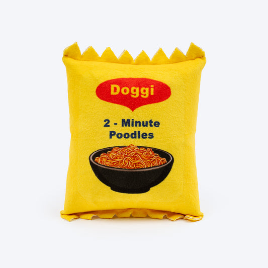 HUFT Doggi Noodles Crinkly Dog Toy - Yellow