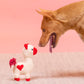 HUFT Love Alpaca Squeaky Plush Toy For Dog - White & Red