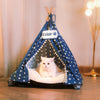 HUFT Personalised Polka Paws Teepee Tent Bed For Dog & Cat - Navy - Heads Up For Tails