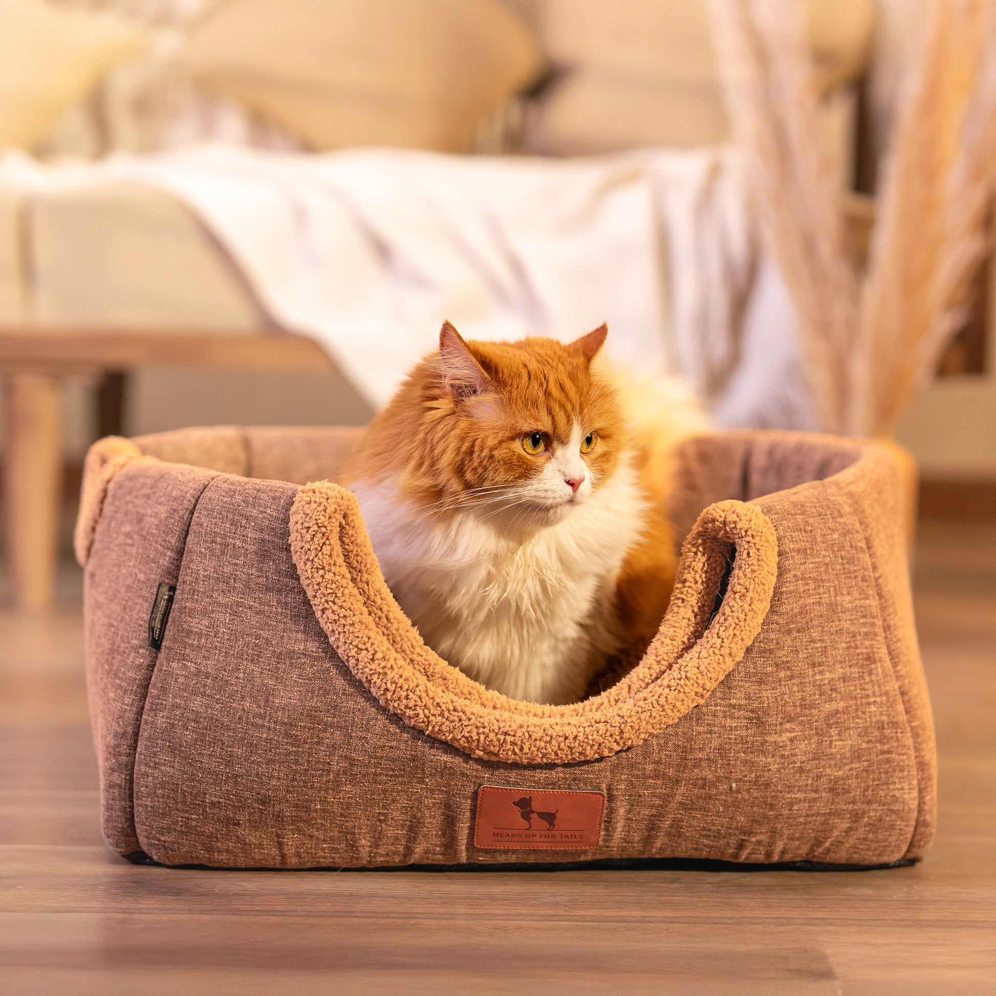 HUFT Furbulous Tent Bed For Cat - Brown & Beige - Heads Up For Tails