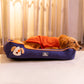 HUFT Woofie Classic Lounger Bed For Dog - Blue & Orange - Heads Up For Tails