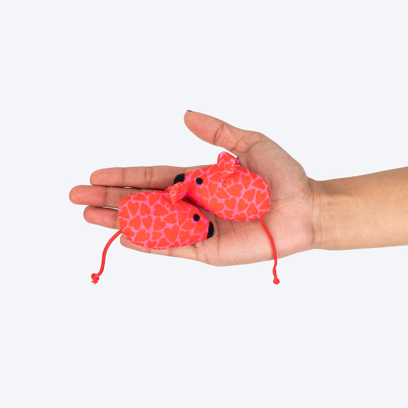 HUFT Cupid's Mouse Plush Toy With Catnip For Cat - Red - Heads Up For Tails