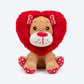 HUFT Love Lion Squeaky Plush Toy For Dog - Beige & Red
