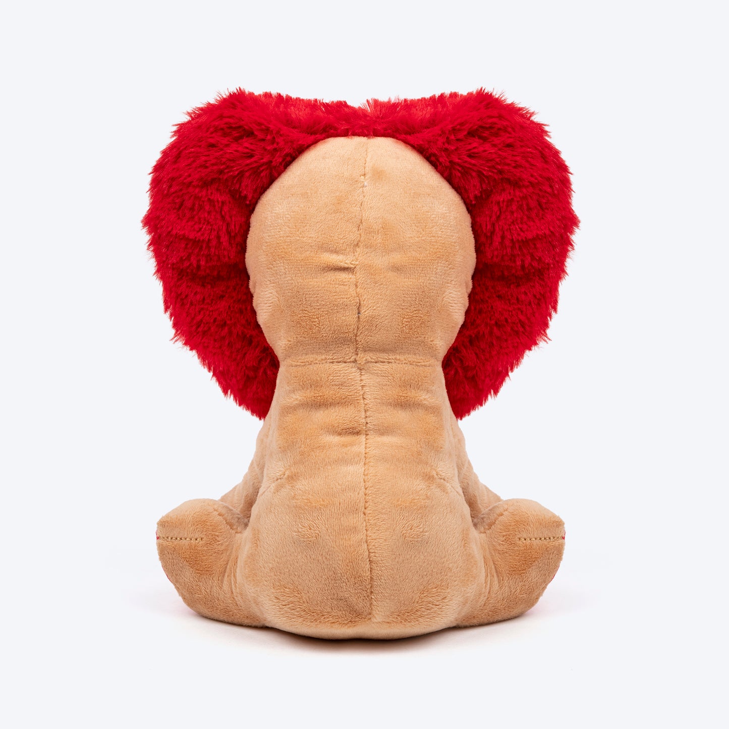 HUFT Love Lion Squeaky Plush Toy For Dog - Beige & Red