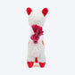 HUFT Love Alpaca Squeaky Plush Toy For Dog - White & Red - Heads Up For Tails