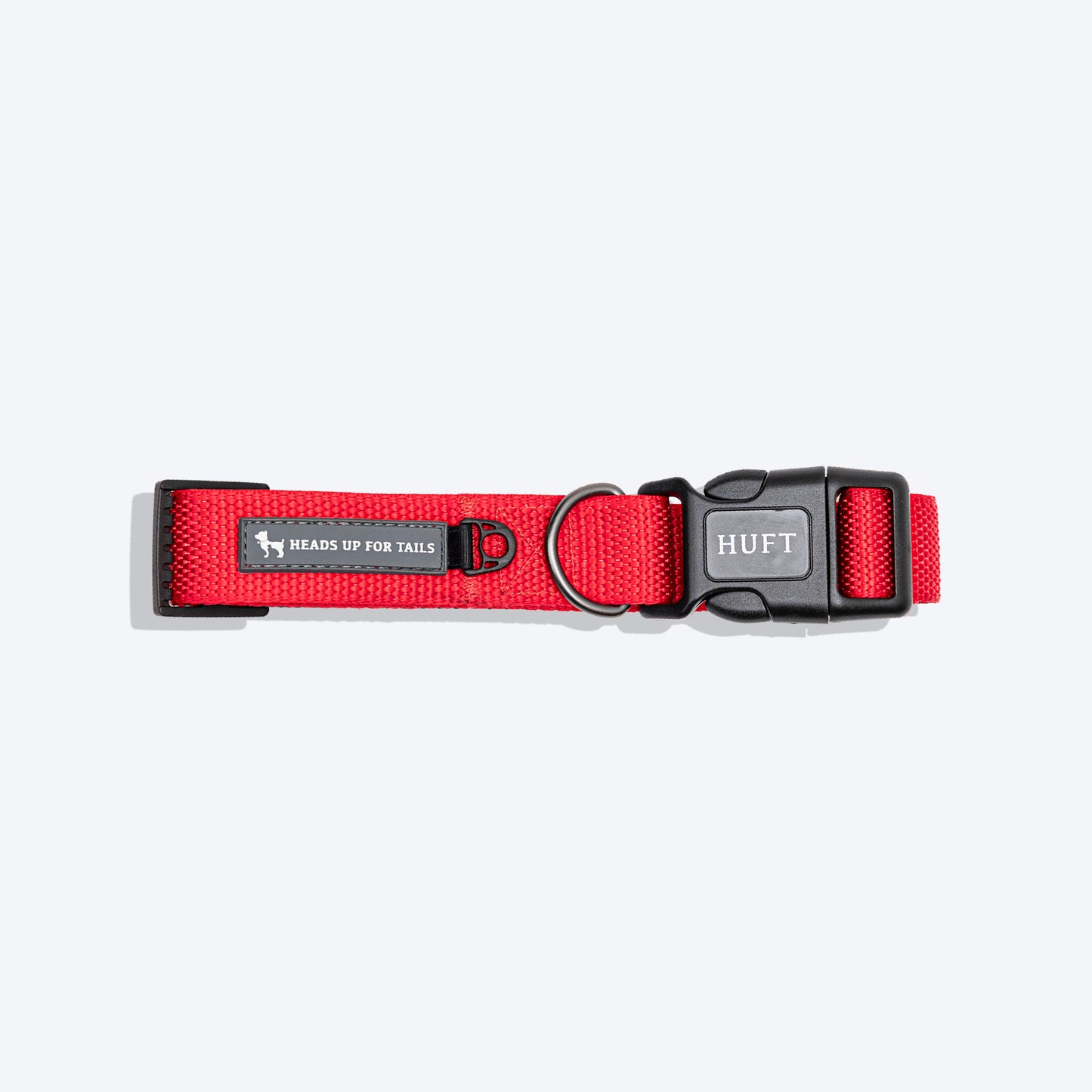 HUFT Personalised (Mobile No.) Basics Dog Collar - Crimson Red - Heads Up For Tails