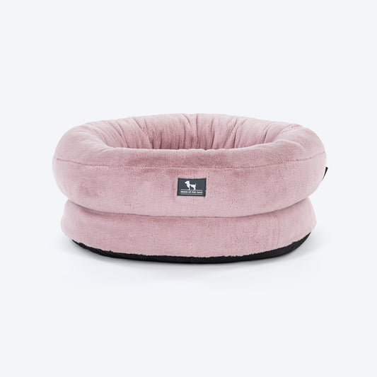 HUFT Elevated Furry Donut Bed For Cat & Puppy - Pink_01