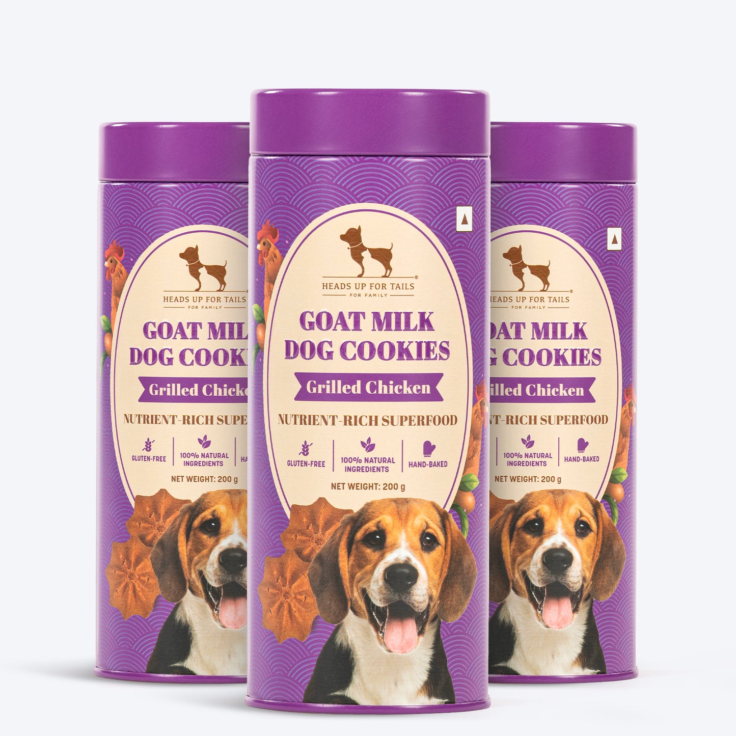 HUFT Goat Milk Dog Cookies - Grilled Chicken - 200 g - Heads Up For Tails