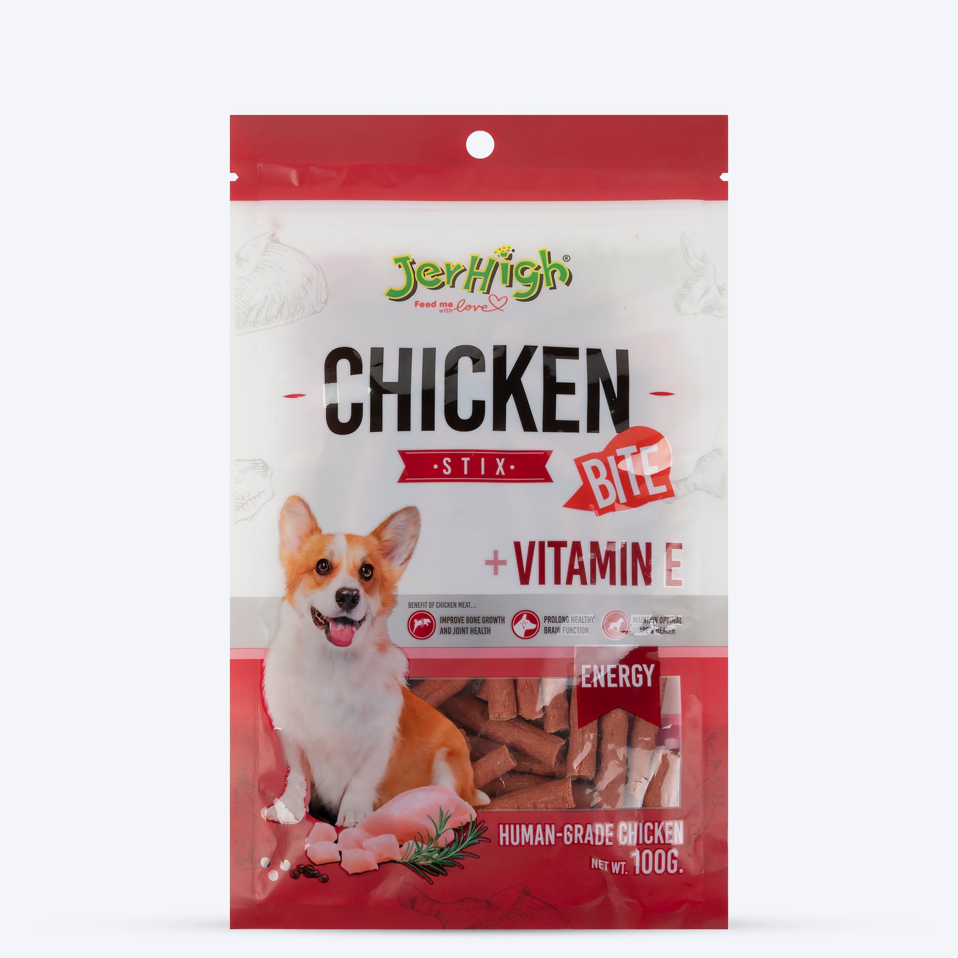 JerHigh Stix Bites Training Treats for Dogs - 100 g - Heads Up For Tails