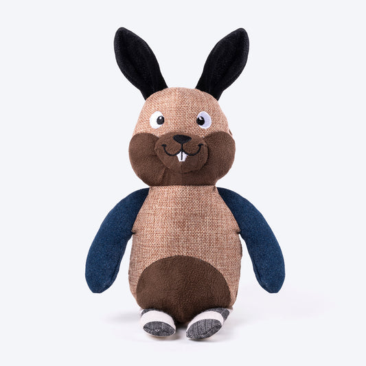 HUFT Rabbit Plush Toy For Dog - Brown - Heads Up For Tails