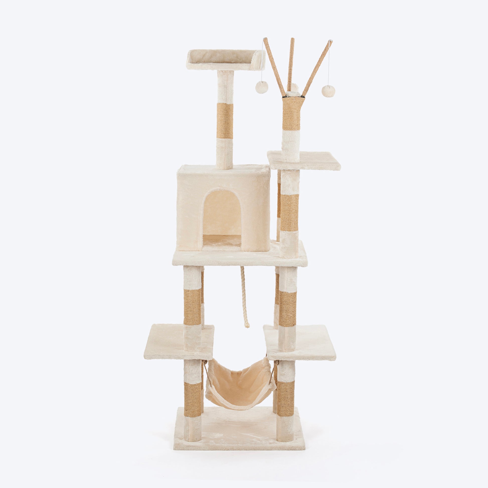 HUFT Purrch Paradise Multipurpose Cat Tree - Beige - Heads Up For Tails