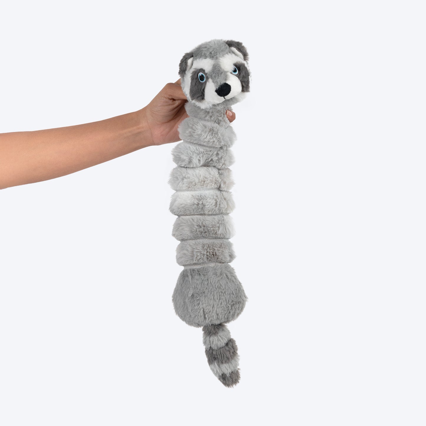 HUFT Slinky Raccoon Squeaky Plush Toy For Dog - Grey - Heads Up For Tails