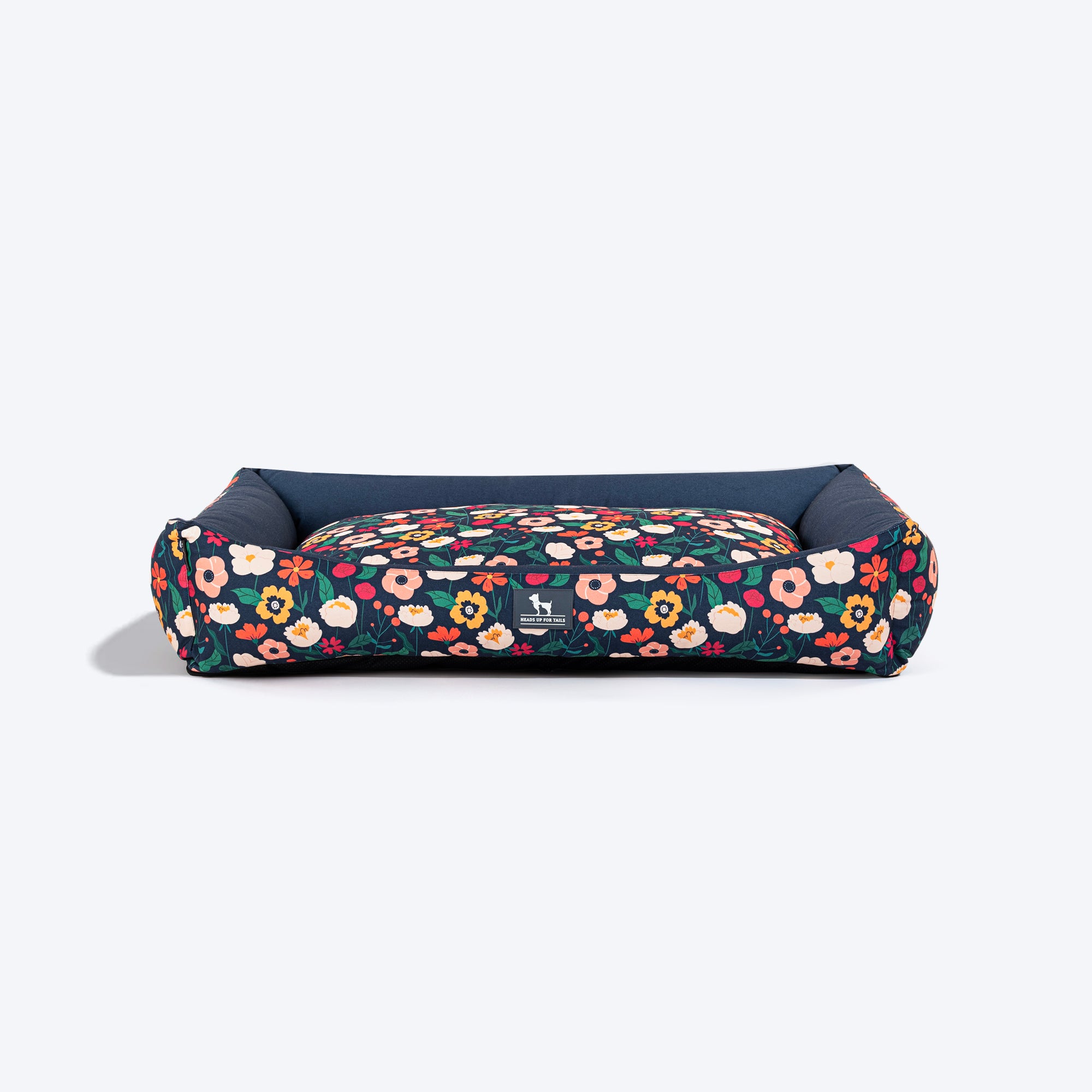 Buy HUFT Floral Fusion Lounger Dog Bed Navy Heads Up For Tails