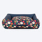 HUFT Floral Fusion Lounger Dog Bed - Navy