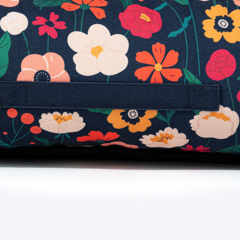 HUFT Floral Fusion Lounger Dog Bed - Navy - Heads Up For Tails