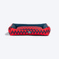 HUFT Geometric Groove Lounger Dog Bed - Red & Blue