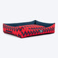 HUFT Geometric Groove Lounger Dog Bed - Red & Blue