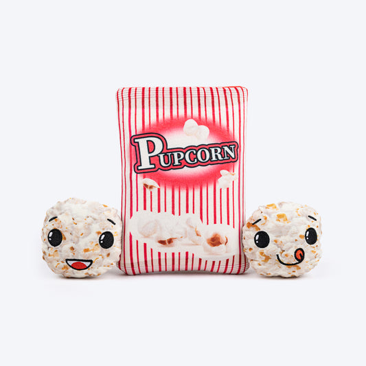 HUFT Popcorn Plush Toy For Dog - Red & White