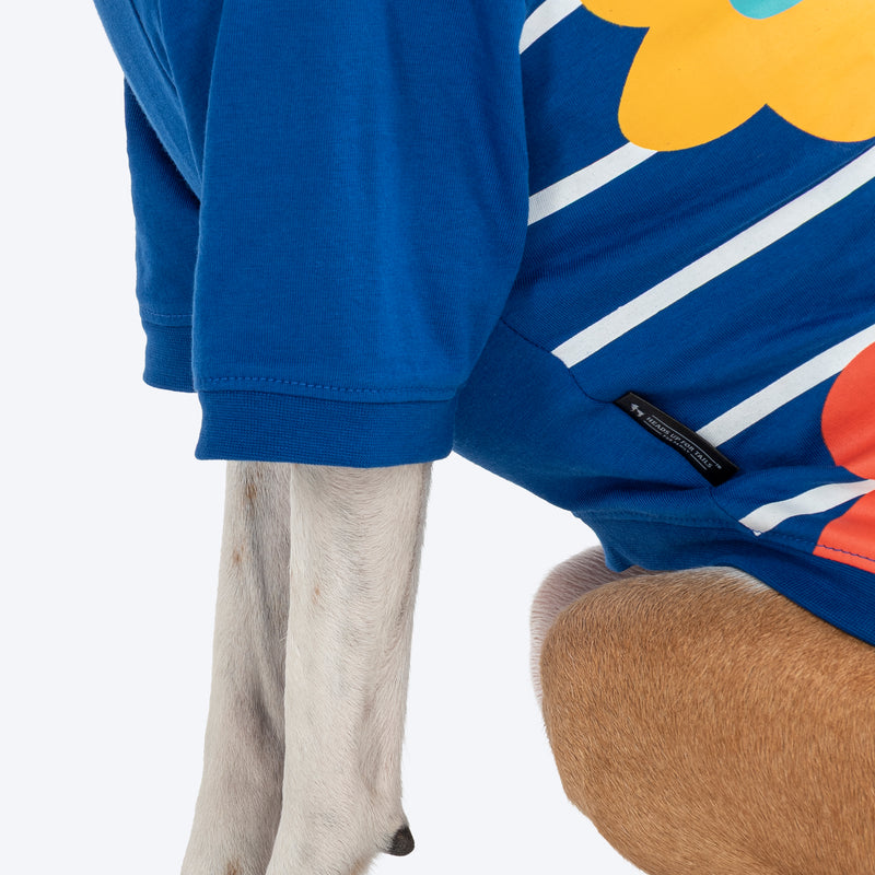 HUFT Petal Play T-Shirt For Dog - Blue - Heads Up For Tails