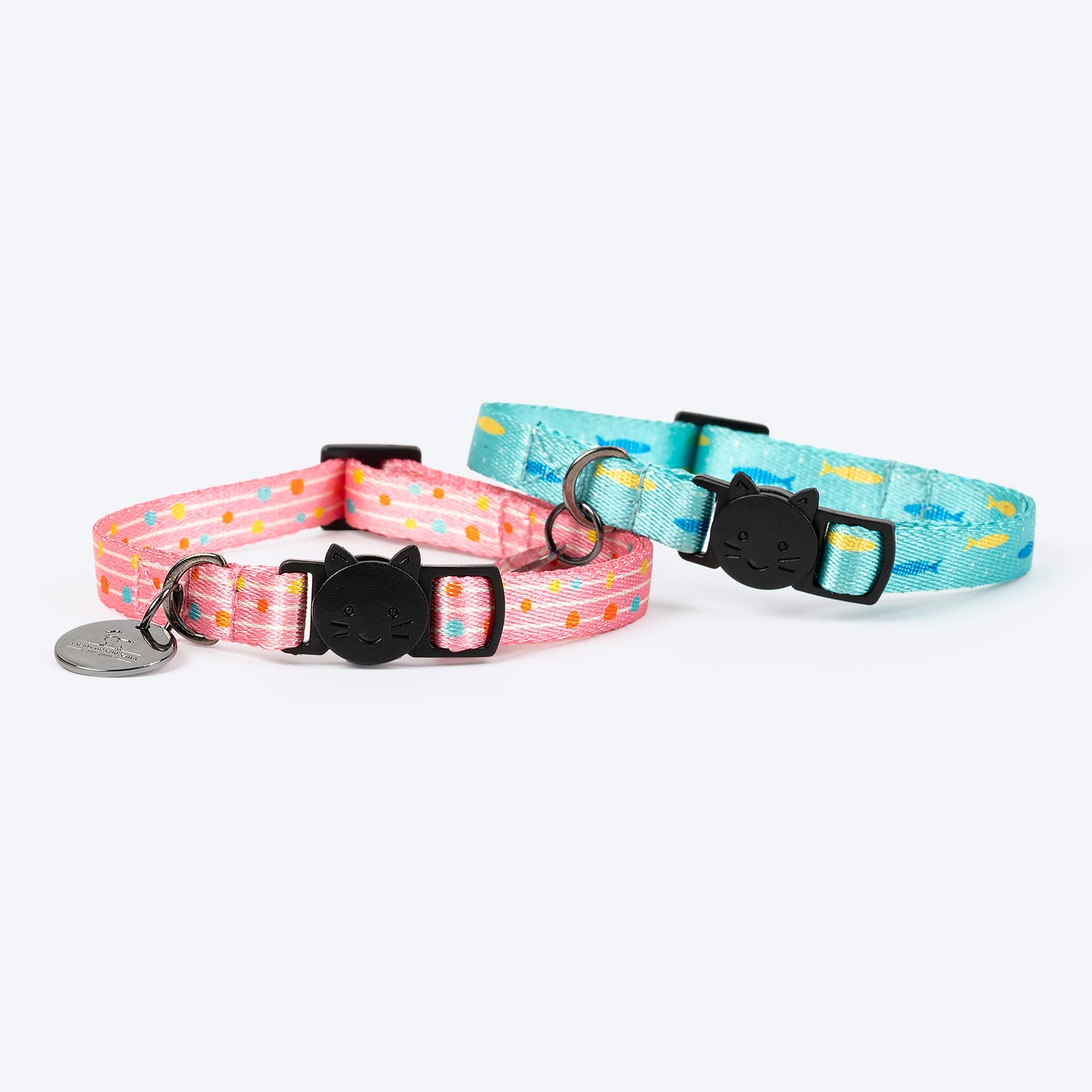 HUFT Meowvelous Cat Collars - Pink & Sea Blue - Heads Up For Tails