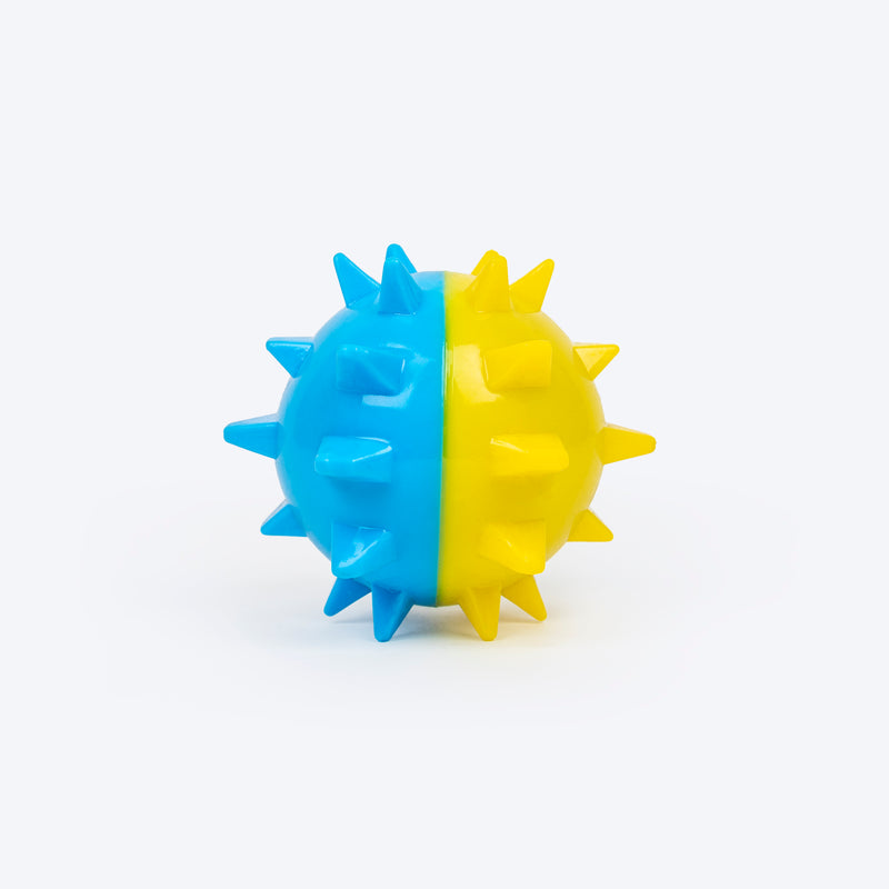 HUFT Starburst Chew Toy For Dog - Blue & Yellow - Heads Up For Tails