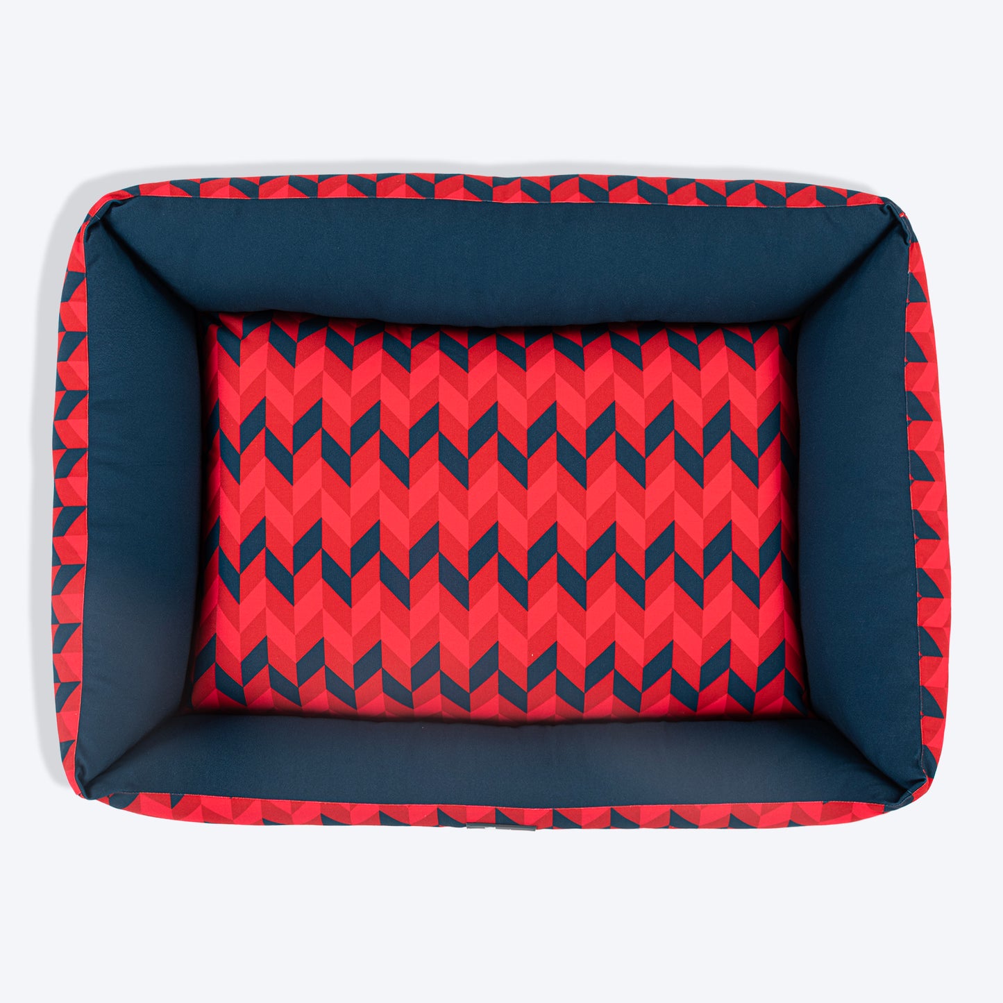 HUFT Geometric Groove Lounger Dog Bed - Red & Blue