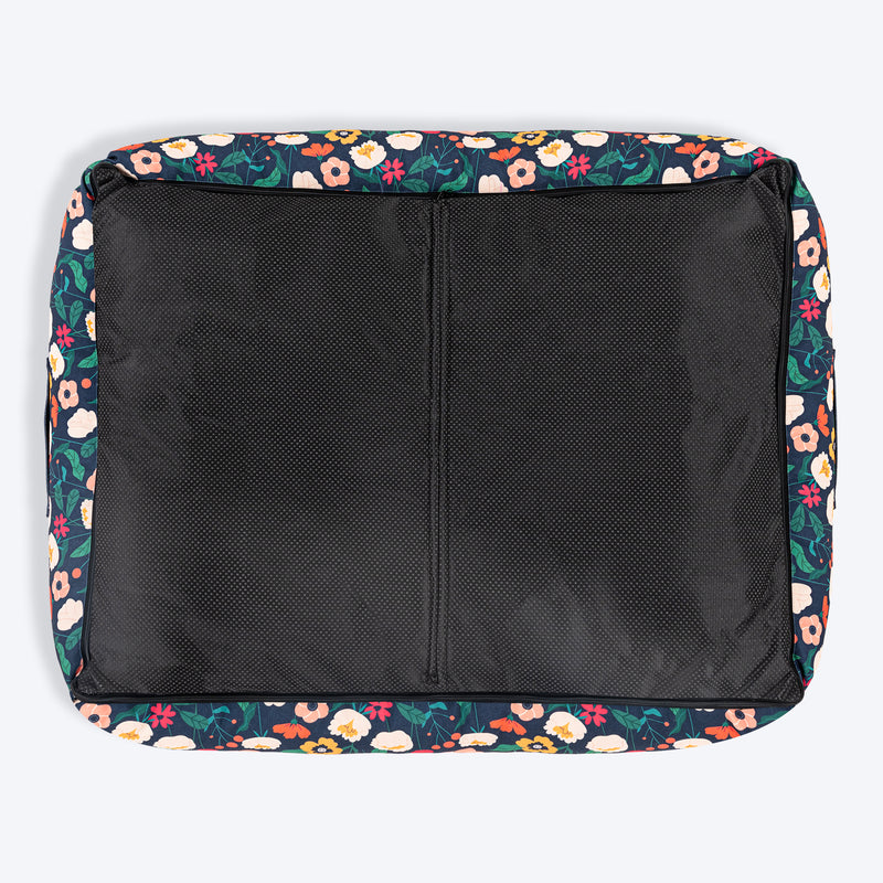 HUFT Floral Fusion Lounger Dog Bed - Navy - Heads Up For Tails