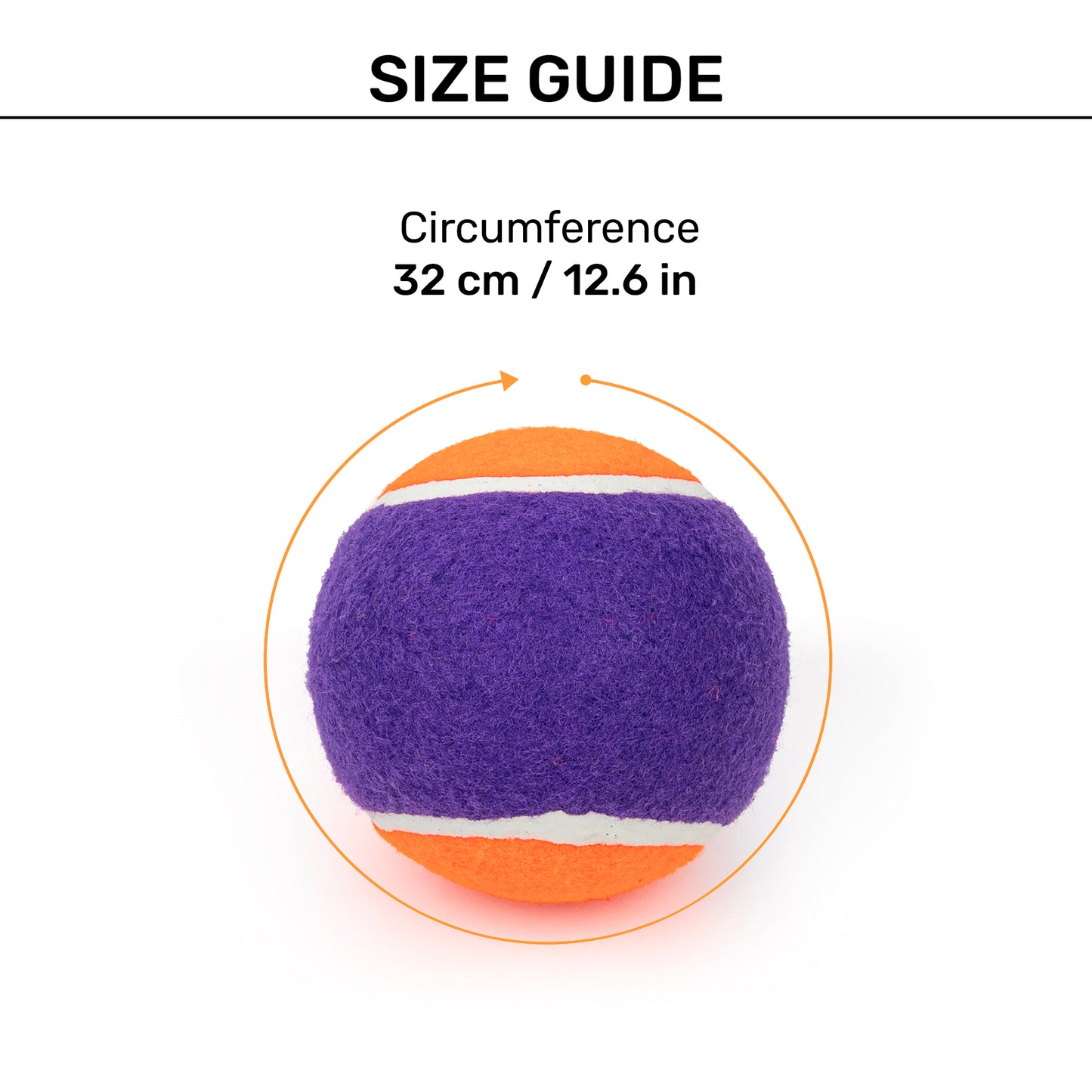 HUFT Fetch Play Pack Tennis Ball For Dog - Orange & Purple - Heads Up For Tails