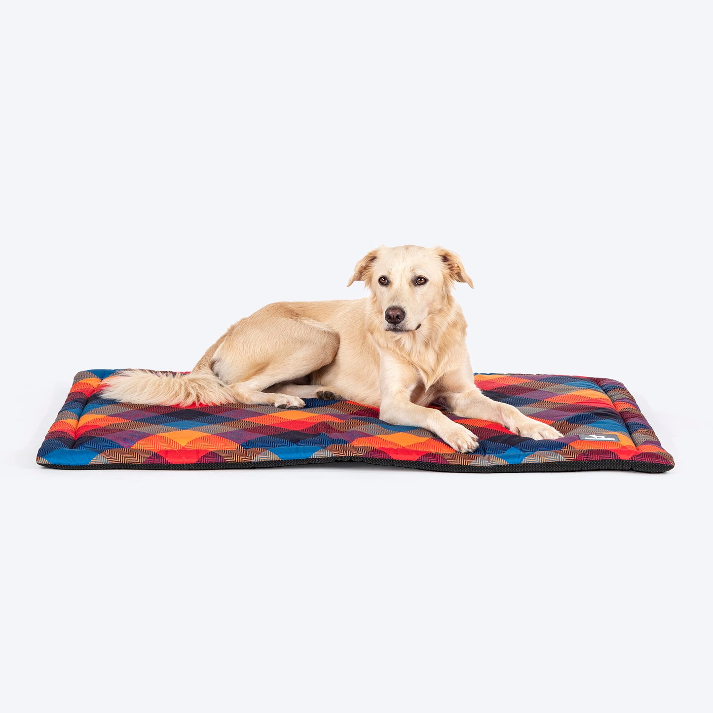 HUFT Technicolor Tartan Mat Dog & Cat - Navy