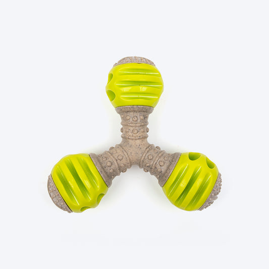 HUFT Triple Treat Chew Toy For Dog - Green - Heads Up For Tails