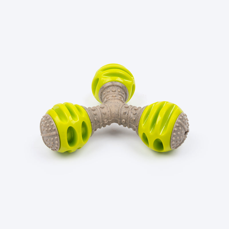 HUFT Triple Treat Chew Toy For Dog - Green - Heads Up For Tails