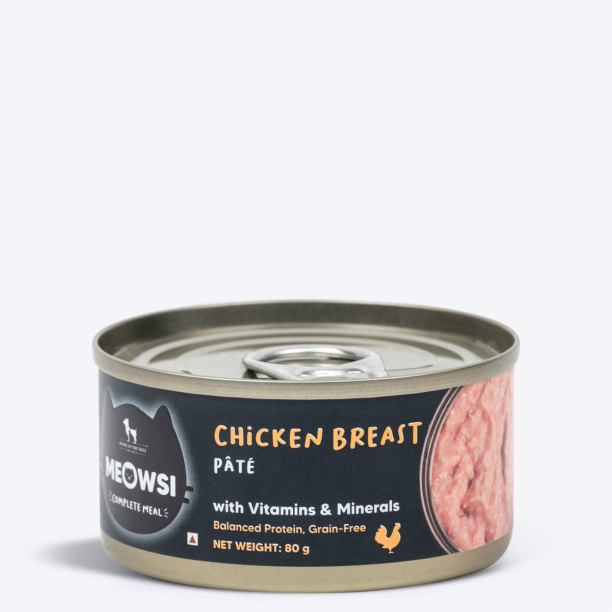 Meowsi Chicken Breast Pate Wet Cat Food Grain-Free 80g Can, Grain-Free, High-Protein, Canned Convenience