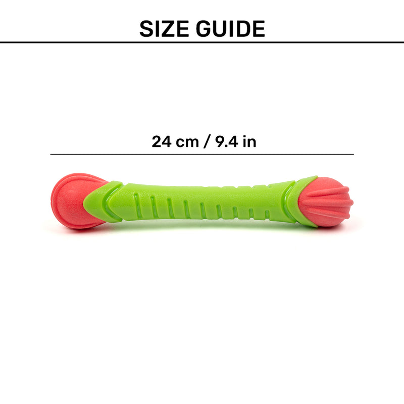 Dash Dog Groovy Grip Chew Toy For Dog - Green & Red - Heads Up For Tails