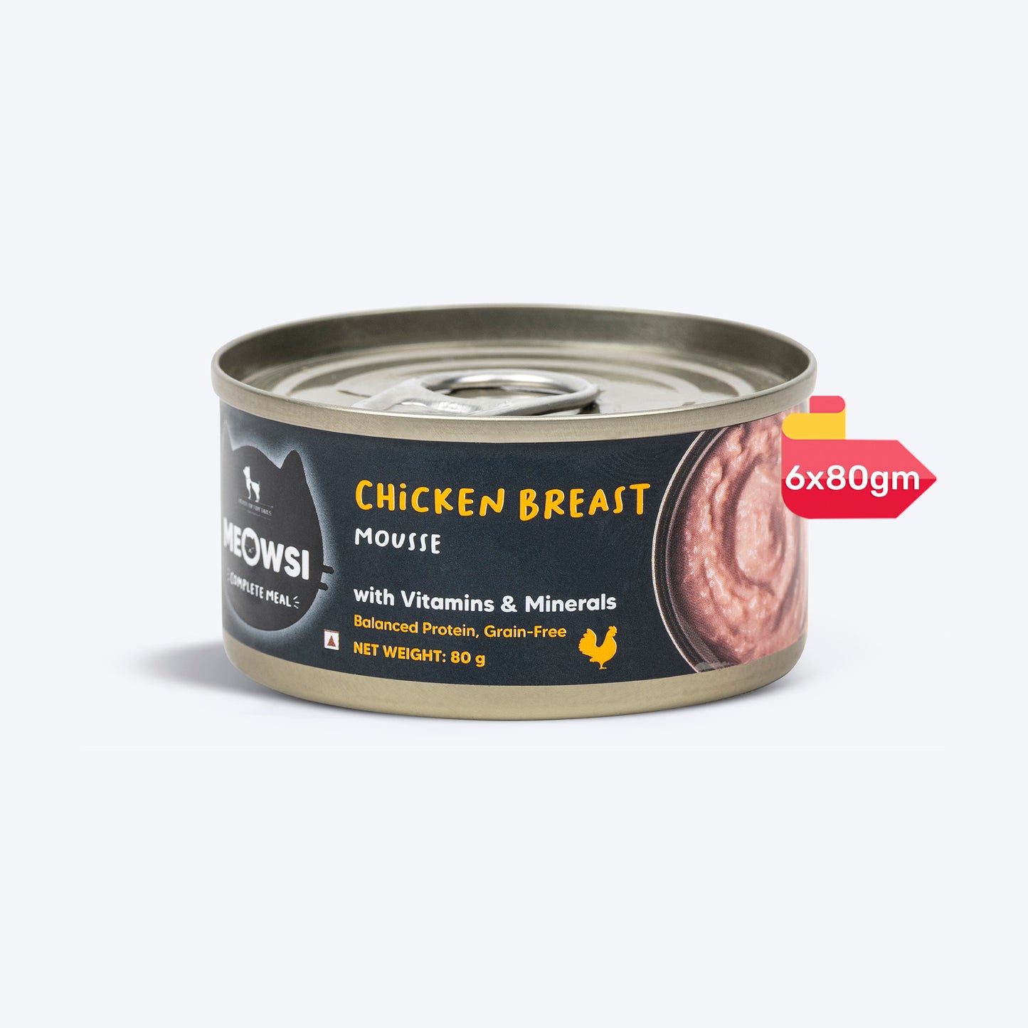 Meowsi by HUFT Chicken Breast Mousse Canned Cat Wet Food - 80 gm