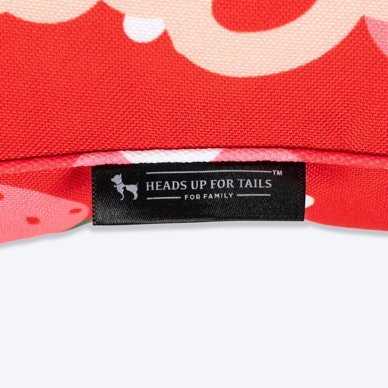 HUFT Personalised Berrylicious Bone Cushion For Dog - Red & Pink - Heads Up For Tails