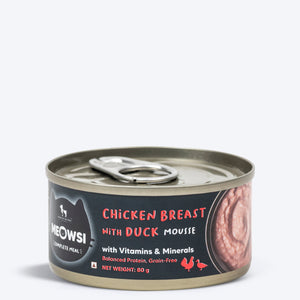 Meowsi by HUFT Chicken Breast With Duck Mousse Canned Cat Wet Food - 80 gm - Heads Up For Tails