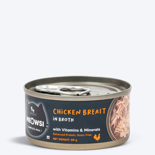 Meowsi by HUFT Chicken Breast In Broth Canned Cat Wet Food - 80 gm