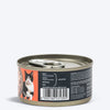 Meowsi by HUFT Chicken Breast with Duck in Broth, 80 gm can, features a pull-tab lid and a mix of shredded meat.