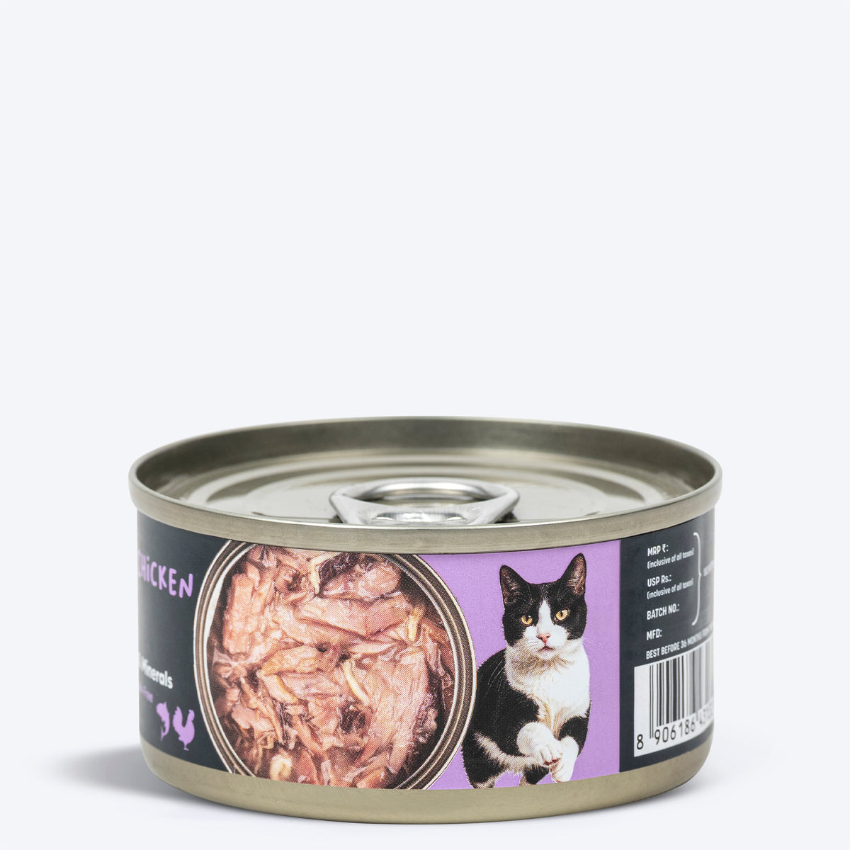 Meowsi by HUFT Tuna & Chicken in Broth Canned Cat Wet Food, 80 gm, with vitamins and minerals, grain-free.