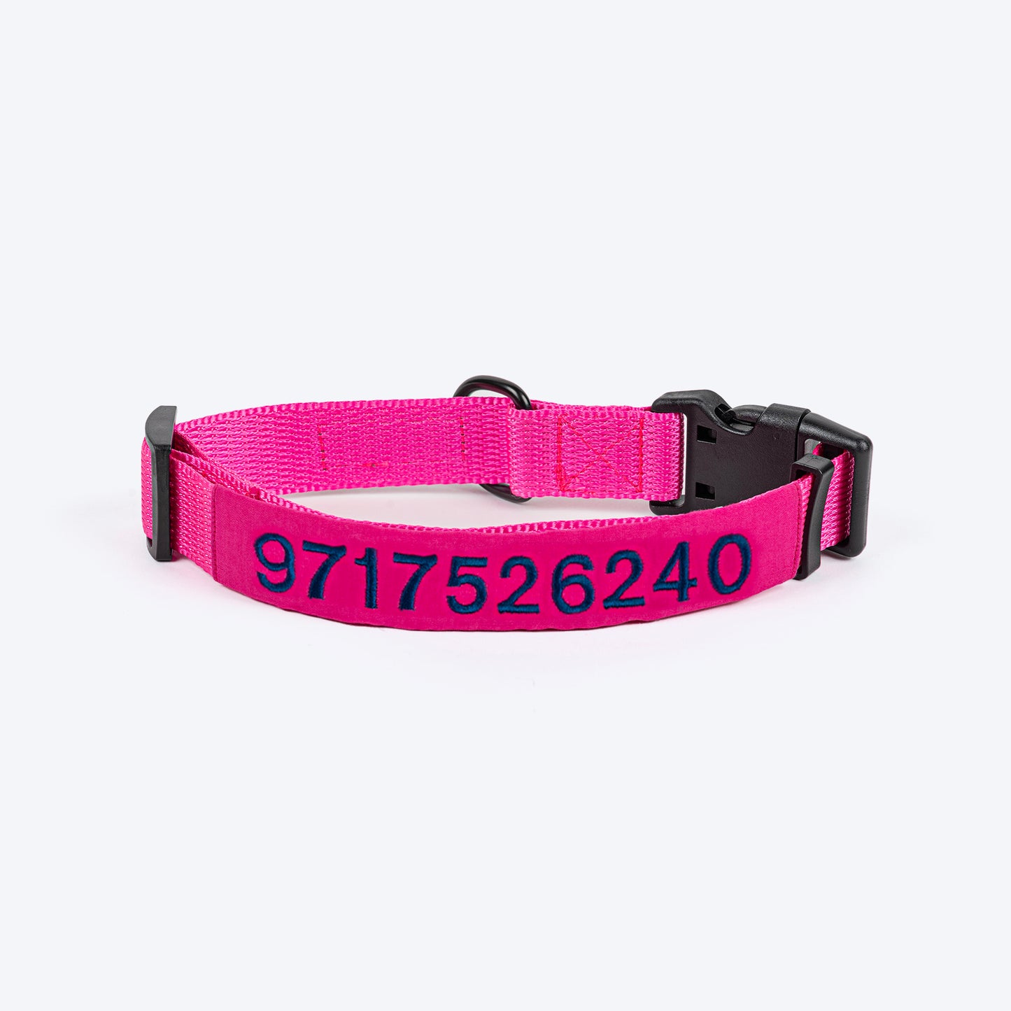 HUFT Personalised Basics (Mobile No.) Dog Collar - Pink