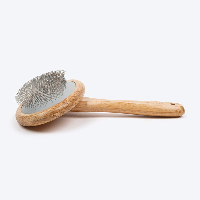 HUFT Bamboo Slicker Brush For Dog & Cat - L - Heads Up For Tails