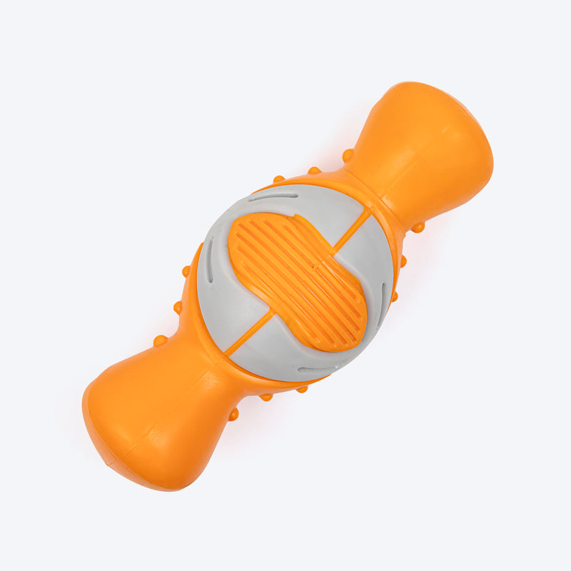 Dash Dog Super Chompster Chew Toy For Dog - Orange & Grey - Heads Up For Tails
