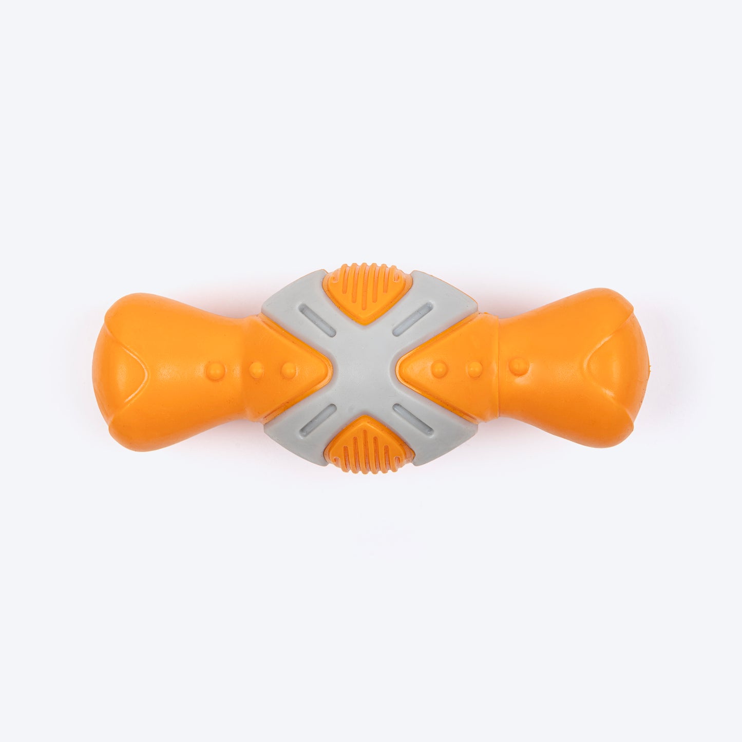 Dash Dog Super Chompster Chew Toy For Dog - Orange & Grey - Heads Up For Tails