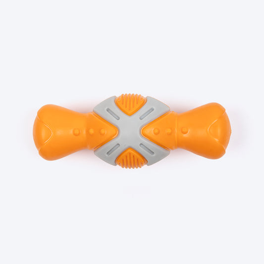 Dash Dog Super Chompster Chew Toy For Dog - Orange & Grey - Heads Up For Tails