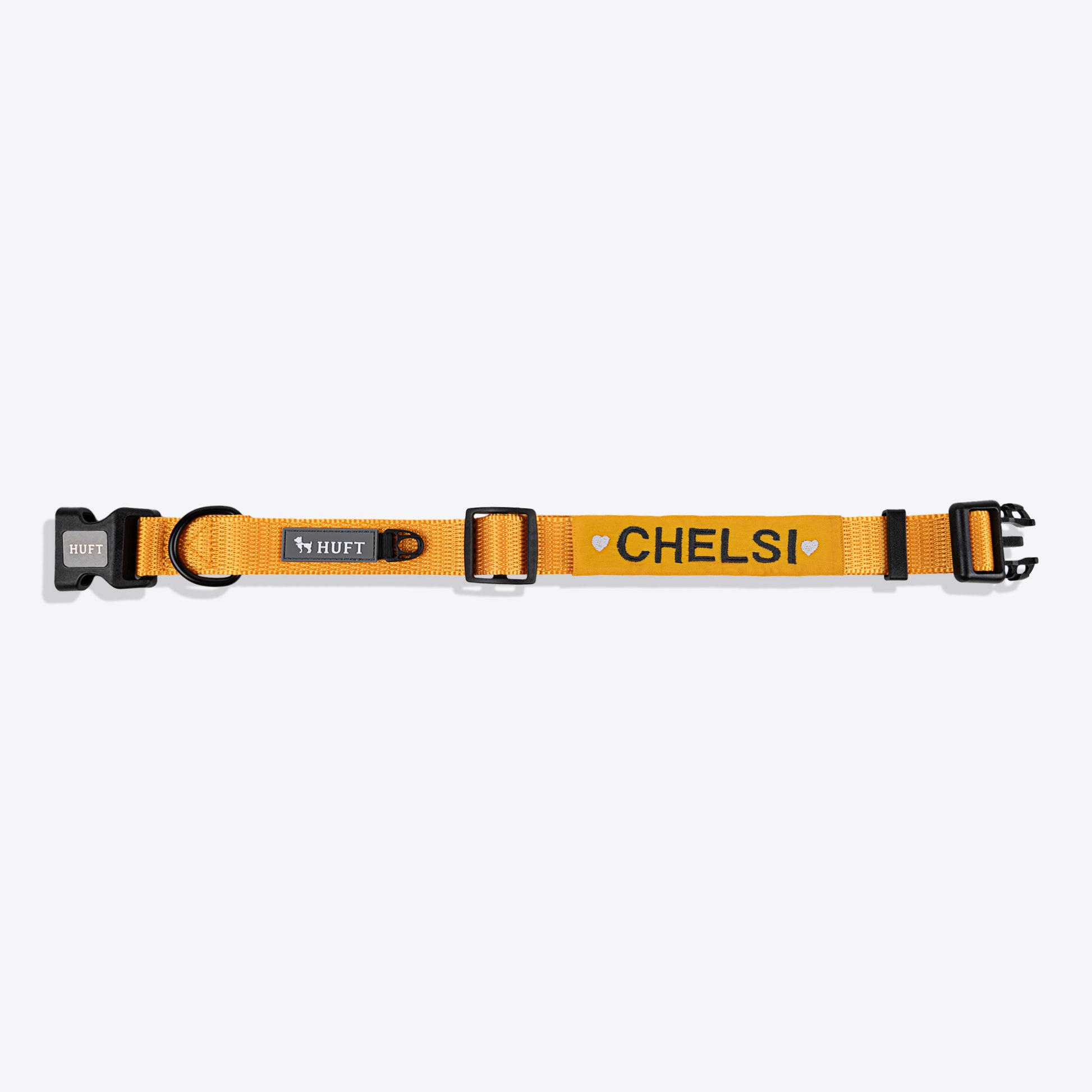 HUFT Personalised Basics Dog Collar - Yellow - Heads Up For Tails