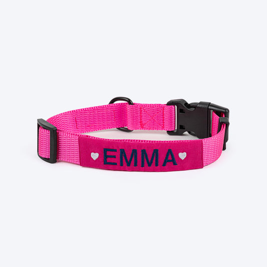 HUFT Personalised Basics Dog Collar - Pink