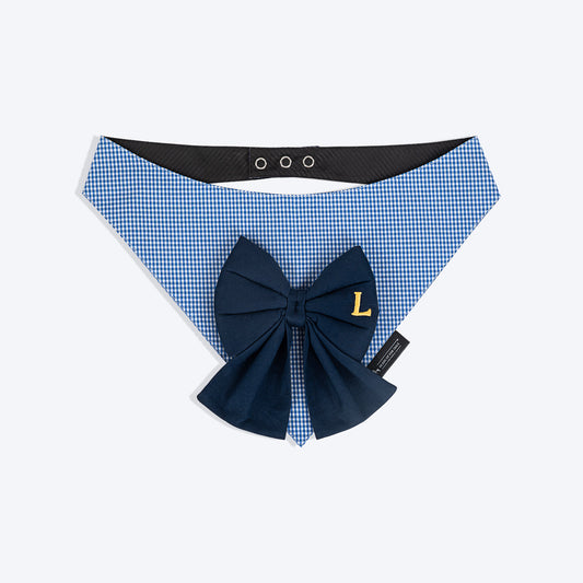 HUFT Personalised Blueberry Bow Bandana For Dog - Blue - Heads Up For Tails