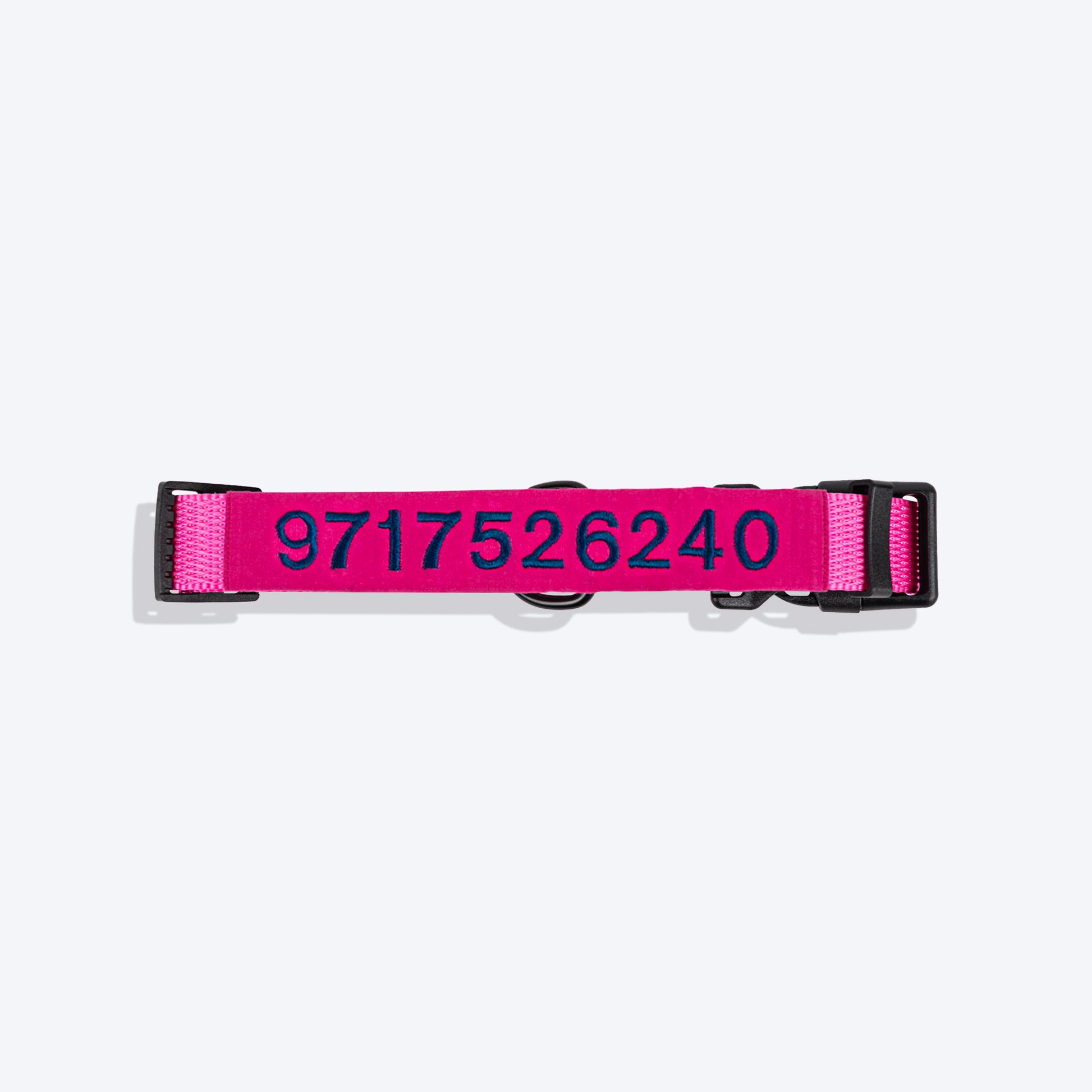 HUFT Personalised Basics (Mobile No.) Dog Collar - Pink - Heads Up For Tails