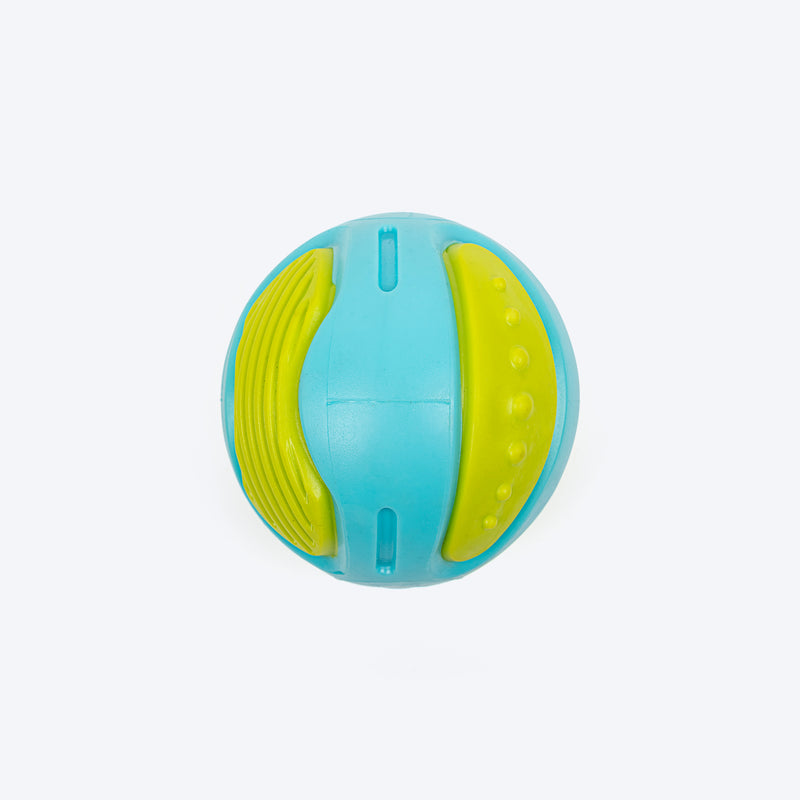 Dash Dog PawPounce Chew Ball For Dog - Blue & Green - Heads Up For Tails